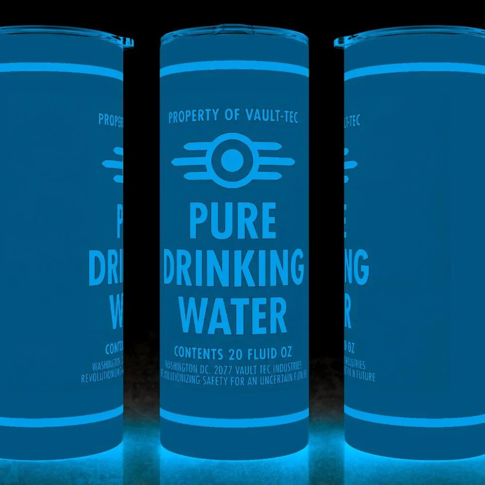 Glow in the Dark Vault-Tec Pure Drinking Water Fallout Gaming Cup Mug Tumbler